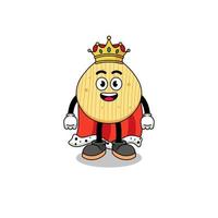 mascotteillustratie van aardappelchipkoning vector