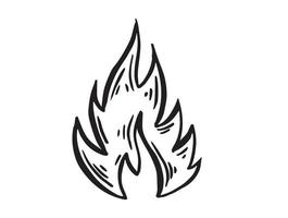 vreugdevuur, handgetekende illustratie, vlam, branden. vector