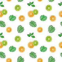 abstracte achtergrond van bladeren en citrus, patroon, geometrische naadloze textuur vector