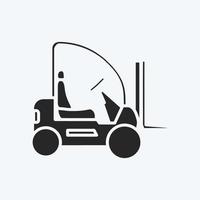 pictogram heftruck. geschikt voor onderwijs symbool. glyph-stijl. eenvoudig ontwerp bewerkbaar. ontwerp sjabloon vector. eenvoudige illustratie vector