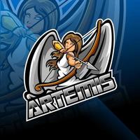 artemis esport mascotte logo ontwerp vector