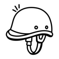 trendy doodle lijn icoon van polohelm vector