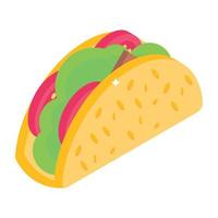 een taco roll isometrische vector