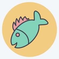 pictogram gegrilde vis. geschikt voor vlees. kleur partner stijl. eenvoudig ontwerp bewerkbaar. ontwerp sjabloon vector. eenvoudige illustratie vector
