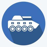 icoon infanterie tank. geschikt voor onderwijs symbool. lange schaduwstijl. eenvoudig ontwerp bewerkbaar. ontwerp sjabloon vector. eenvoudige illustratie vector