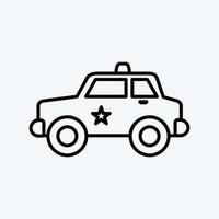 pictogram politieauto. geschikt voor onderwijs symbool. lijn stijl. eenvoudig ontwerp bewerkbaar. ontwerp sjabloon vector. eenvoudige illustratie vector
