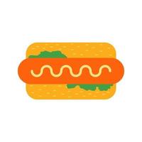 hotdog plat veelkleurig pictogram vector