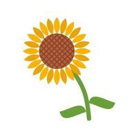 zonnebloemen plat veelkleurig pictogram vector