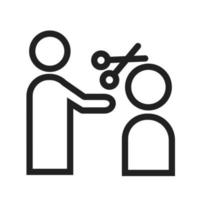 pictogram haarlijn knippen vector