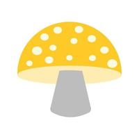 enkele paddenstoel plat veelkleurig pictogram vector