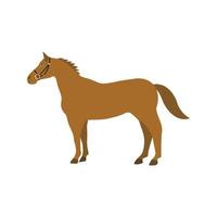 paard plat veelkleurig pictogram vector