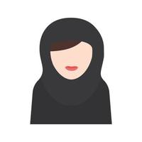 islamitische vrouw plat veelkleurig pictogram vector