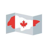 kaart van canada plat veelkleurig pictogram vector