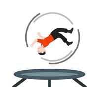 trampoline springen plat veelkleurig pictogram vector