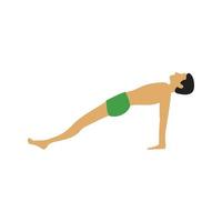 opwaartse plank pose plat veelkleurig pictogram vector