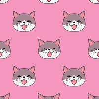 lachend kattenpatroon op roze achtergrond. beste ontwerp voor cadeaupapier. vector