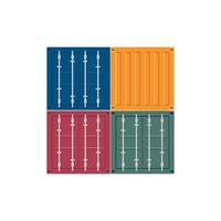 realistische 3D-set van vrachtcontainers. vector illustratie