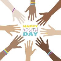 vector illustratie achtergrond van internationale jeugd dag poster, ontwerp voor internationale jeugd dag thema decoratie.