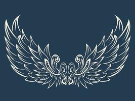 gratis vectorillustratieontwerp van logo met witte engelenvleugels vector