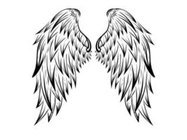 zwarte vleugel tattoo vector ontwerp op witte achtergrond