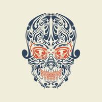 vector tribal schedel tattoo in kleur ontwerp
