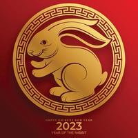 gelukkig chinees nieuwjaar 2023 jaar van het konijn vector