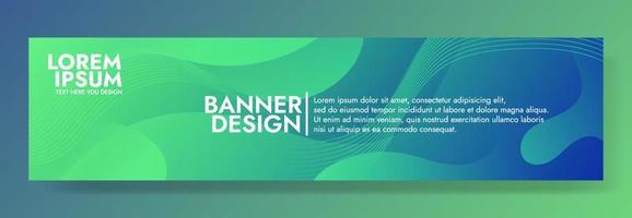 sjabloon voor abstracte groene vloeiende golfbanner vector