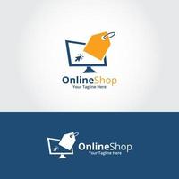 online winkel logo ontwerpen sjabloon. illustratie vectorafbeelding. perfect voor e-commerce, verkoop, winkelwebelement, bedrijfsembleem. vector