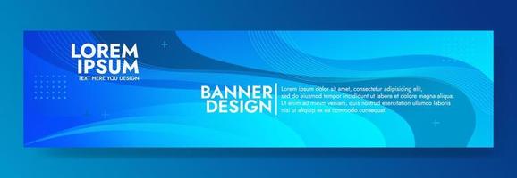 sjabloon voor abstracte blauwe vloeiende golfbanner vector