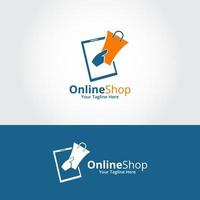 online winkel logo ontwerpen sjabloon. illustratie vectorafbeelding. perfect voor e-commerce, verkoop, winkelwebelement, bedrijfsembleem. vector