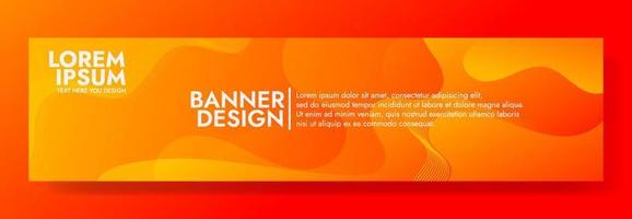 sjabloon voor abstracte oranje vloeiende golfbanner vector