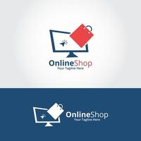 online winkel logo ontwerpen sjabloon. illustratie vectorafbeelding. perfect voor e-commerce, verkoop, winkelwebelement, bedrijfsembleem. vector