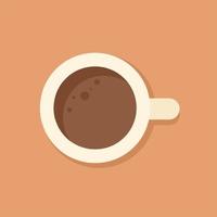 warme kop koffie platte vector pictogram illustratie