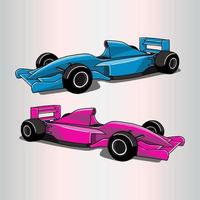 formule 1 auto vectorillustratie, geschikt voor race-thema's. egale kleur handgetekende stijl vector