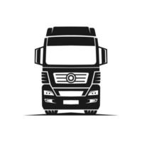 vrachtwagen logistieke vector silhouet logo sjabloon. perfect voor het logo van de bezorg- of transportindustrie. eenvoudig met donkergrijze kleur