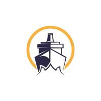 schip logo sjabloon vectorillustratie geïsoleerd op een witte achtergrond. boot afbeelding. schip icoon. scheepslogo voor de transport- of reisindustrie. schip symbool. vector