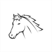 paard hoofd lijn kunst vectorillustratie. paardensport, of sterk symbool. perfect voor een veehouderijbedrijf. vector