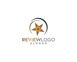 review star-logo-ontwerp, gouden kleur star review vector logo-ontwerp