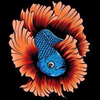 kleurrijke betta vis vectorillustratie. siamese vechtvis. betta splendens. vector