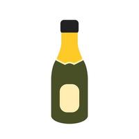 champagne in fles plat veelkleurig pictogram vector