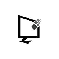 computer monitor logo vector