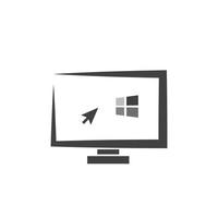 computer monitor logo vector