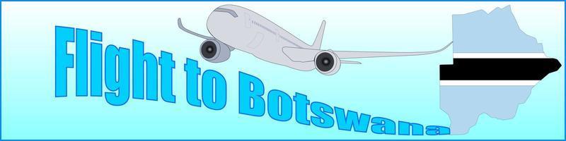 banner met de inscriptie vlucht naar botswana vector