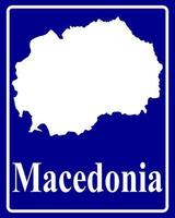 teken als een witte silhouetkaart van macedonië vector
