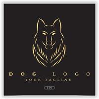 gouden hond logo premium elegante sjabloon vector eps 10