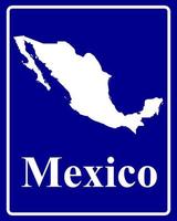 teken als een witte silhouetkaart van mexico vector