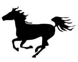 zwart silhouet van een springpaard vector