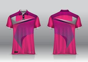 poloshirt uniform ontwerp, kan worden gebruikt voor badminton, golf in vooraanzicht, achteraanzicht. jersey mockup vector, design premium zeer eenvoudig en gemakkelijk aan te passen vector