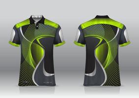 poloshirt uniform ontwerp, kan worden gebruikt voor badminton, golf in vooraanzicht, achteraanzicht. jersey mockup vector, design premium zeer eenvoudig en gemakkelijk aan te passen vector