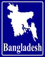 teken als een witte silhouetkaart van bangladesh vector